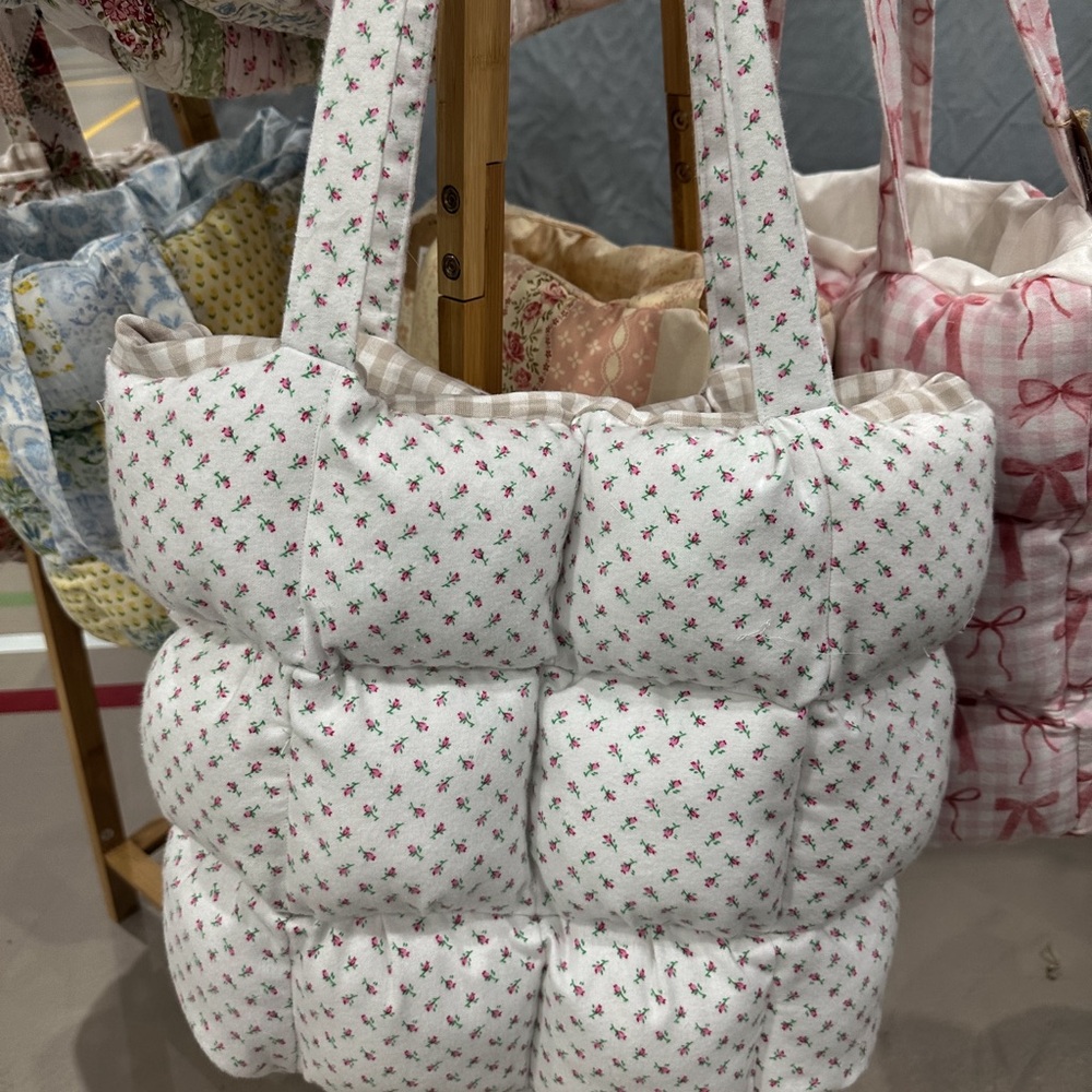 Floral Quilted Tote Bag